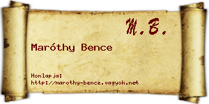 Maróthy Bence névjegykártya